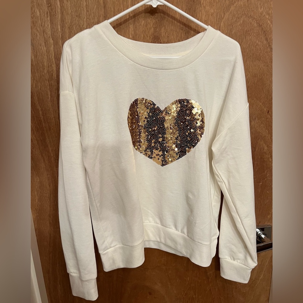Almost Famous heart sequence sweater